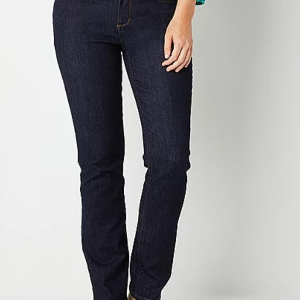 St John's Bay Straight Leg Dark Wash Jeans Size 4